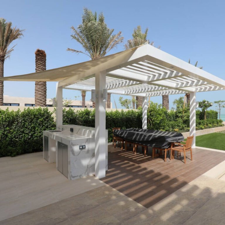 Wooden pergola installation Dubai