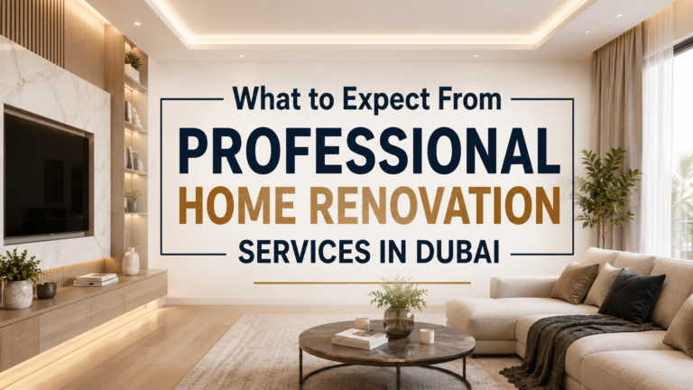 Professional home renovation services in Dubai with modern luxury living room interior